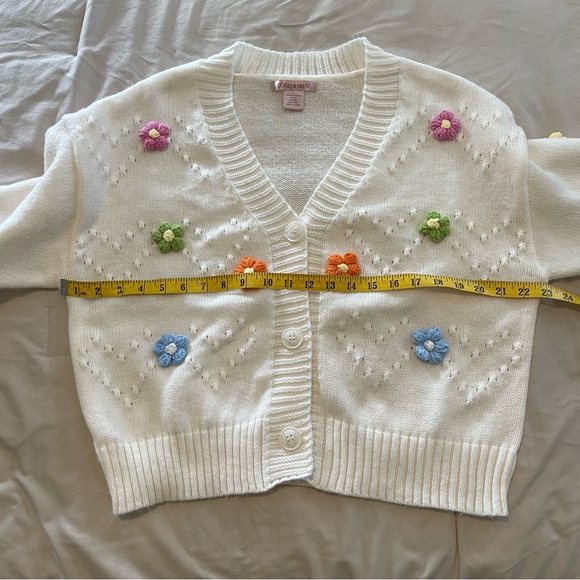 Coco & Shay Floral Embroidered Women's Sweater - Cream Size L - Picture 4 of 6